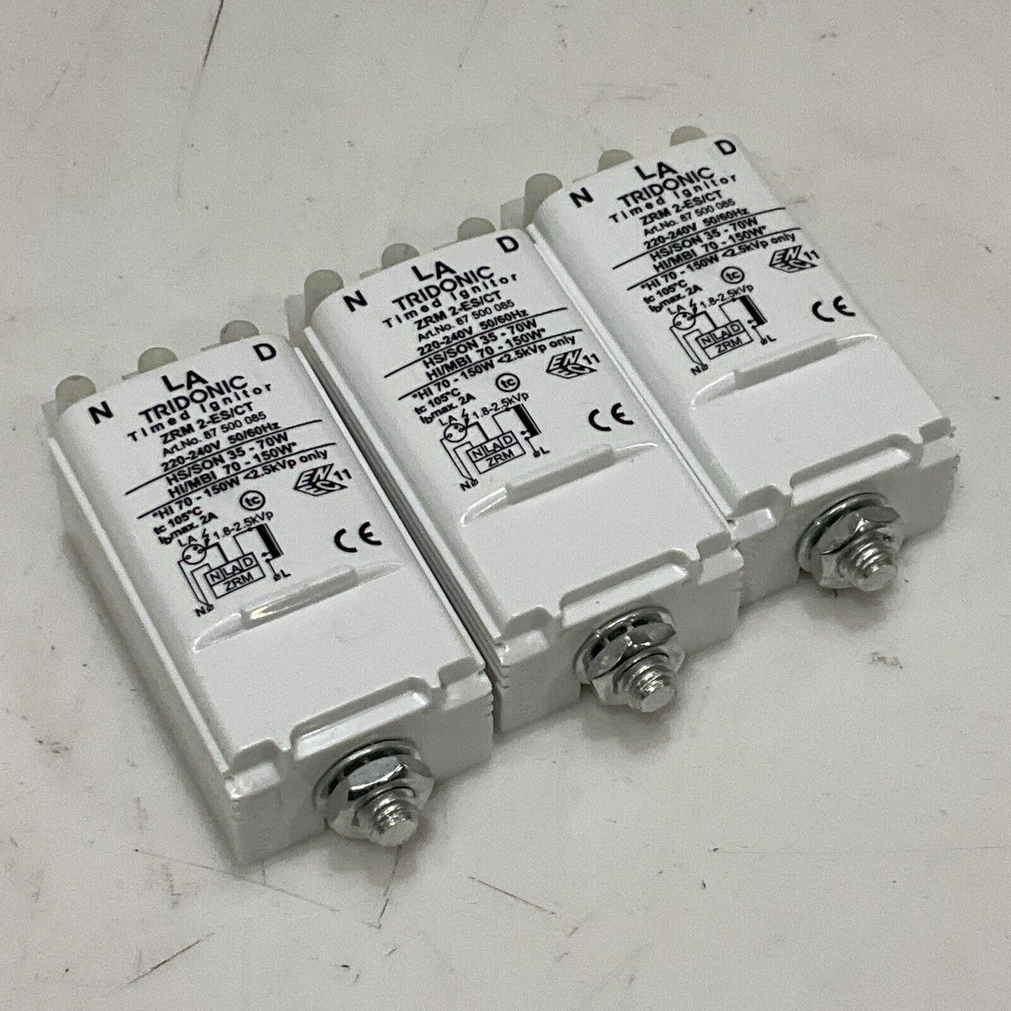 LA TRIDONIC ZRM 2-ES/CT TIMED IGNITOR 87 500 085 220-240V 50/60HZ LOT OF 3 C2H