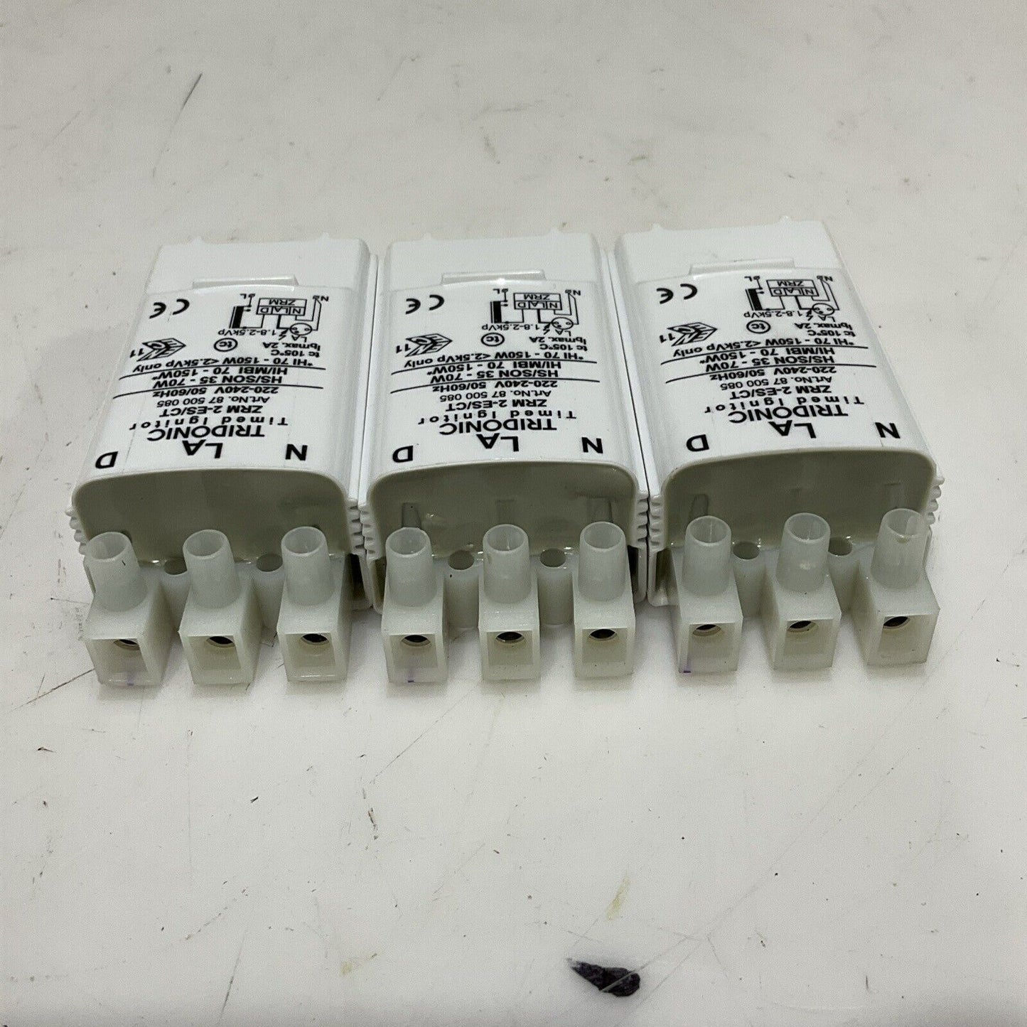 LA TRIDONIC ZRM 2-ES/CT TIMED IGNITOR 87 500 085 220-240V 50/60HZ LOT OF 3 C2H