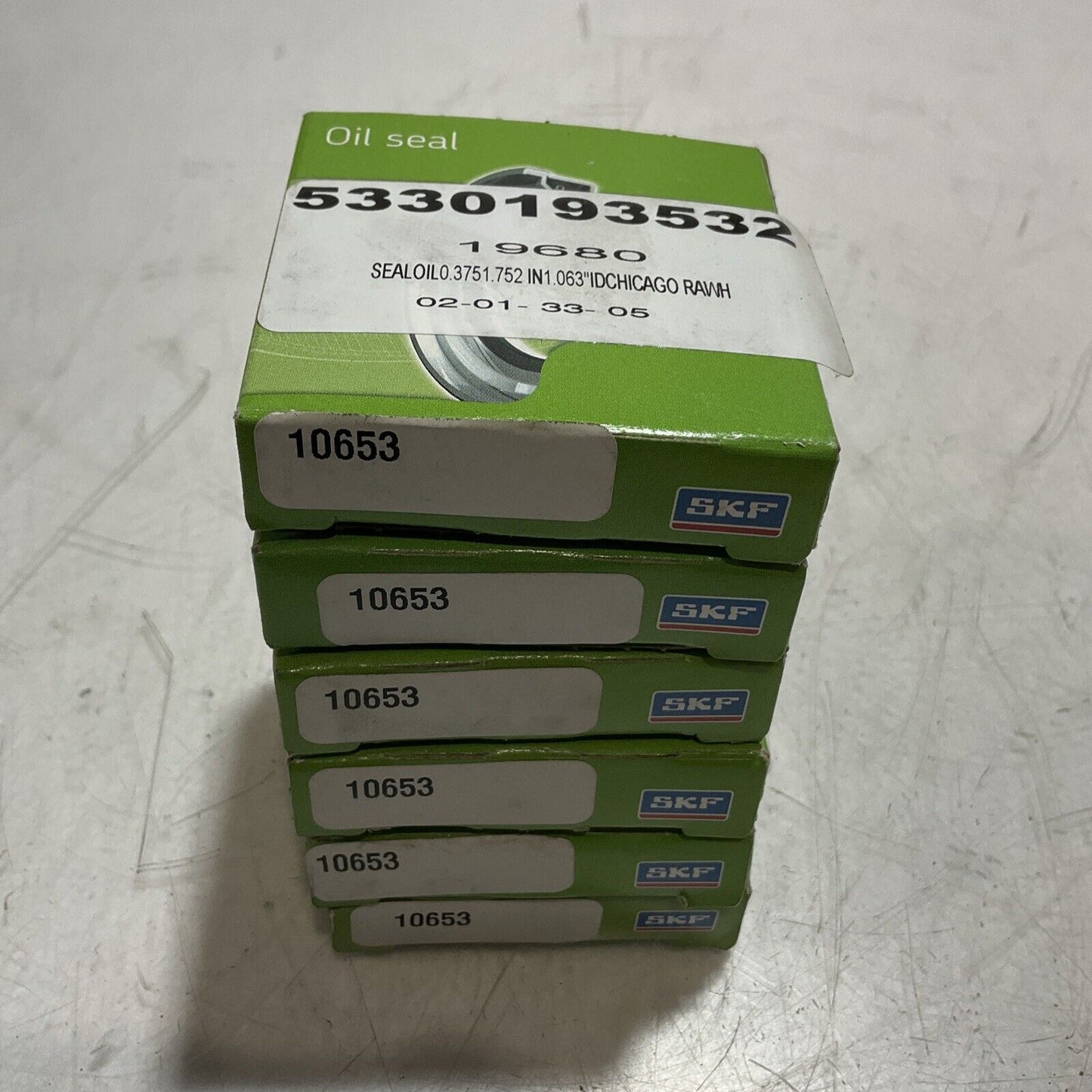 SKF  10653  RADIAL SHAFT  OIL  SEAL  LOT OF 6  U3S