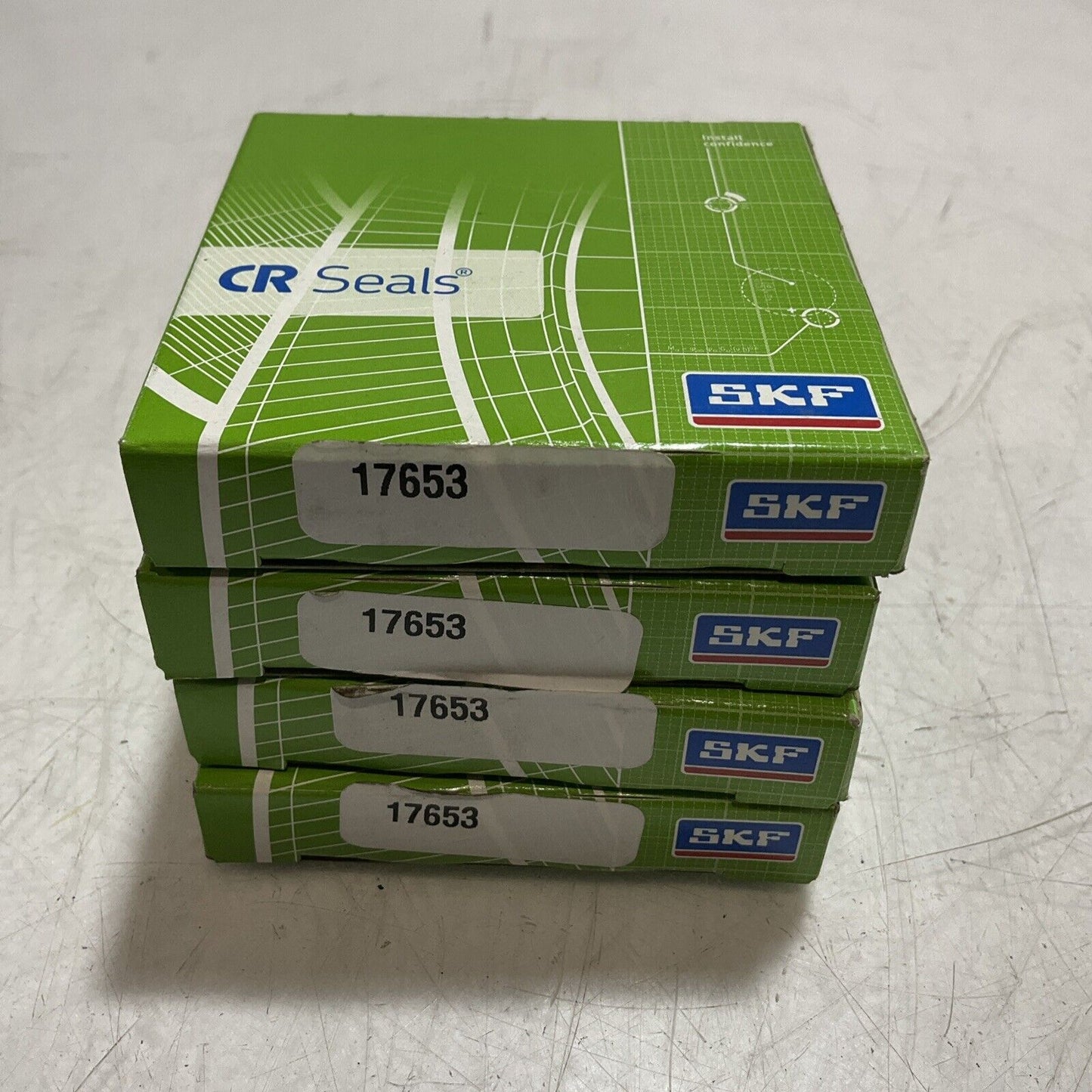 SKF  17653  RADIAL  SHAFT OIL SEAL  LOT OF 4 U3S