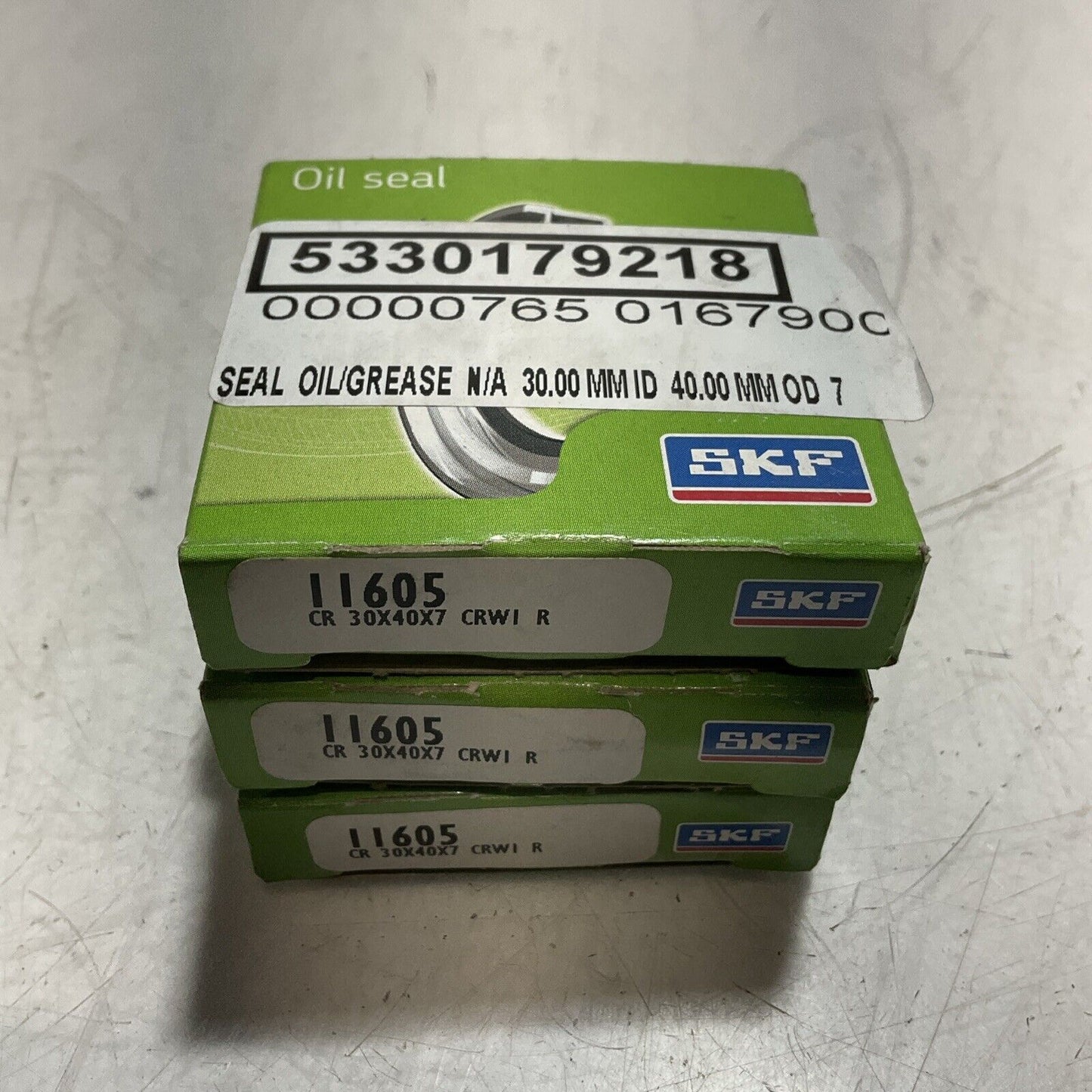 SKF  11605  RADIAL  SHAFT  OIL  SEAL  LOT OF 3 U3S