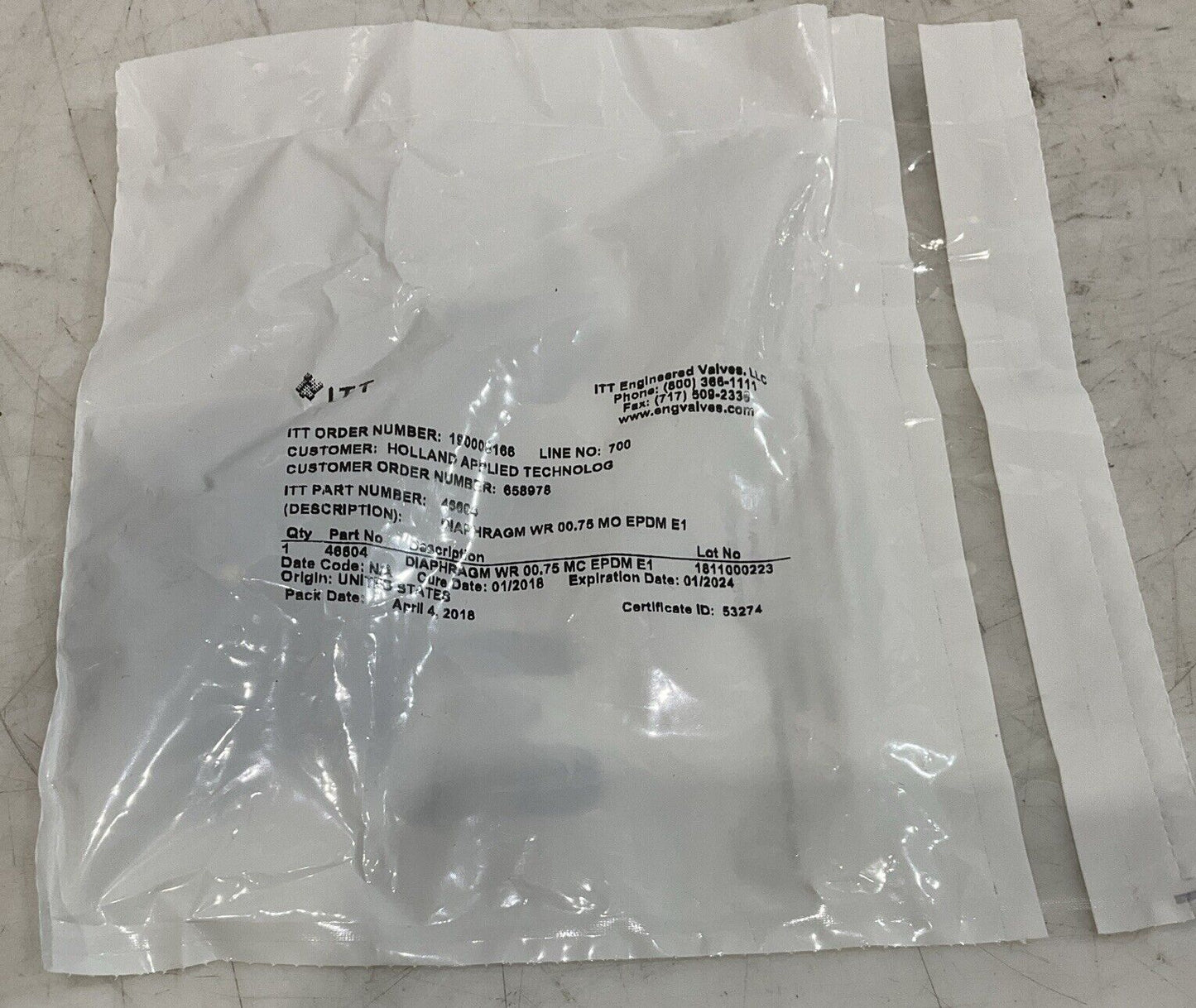 ITT 46604 DIAPHRAGM WR 00.75 MC EPDM E1 C2H