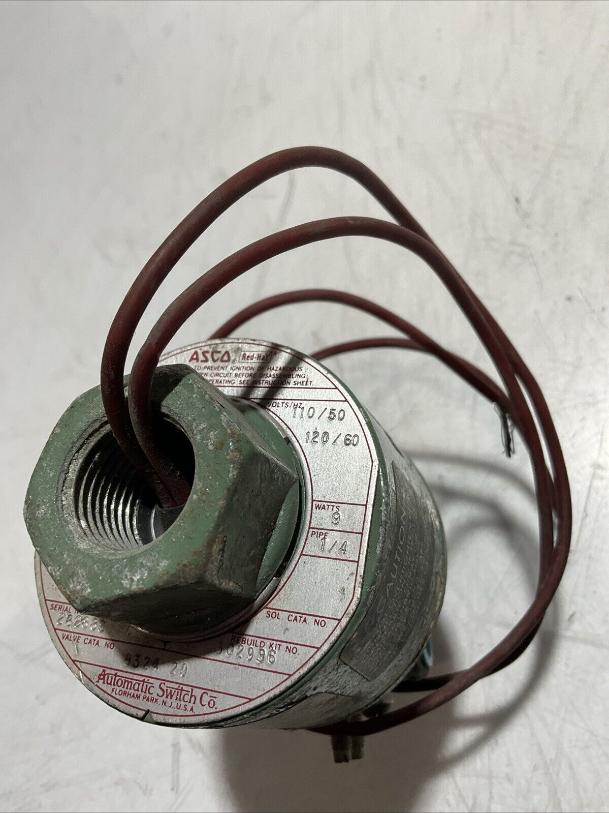 ASCO  8324-20  SOLENOID VALVE  120/60V  9W PIPE 1/4  U3S