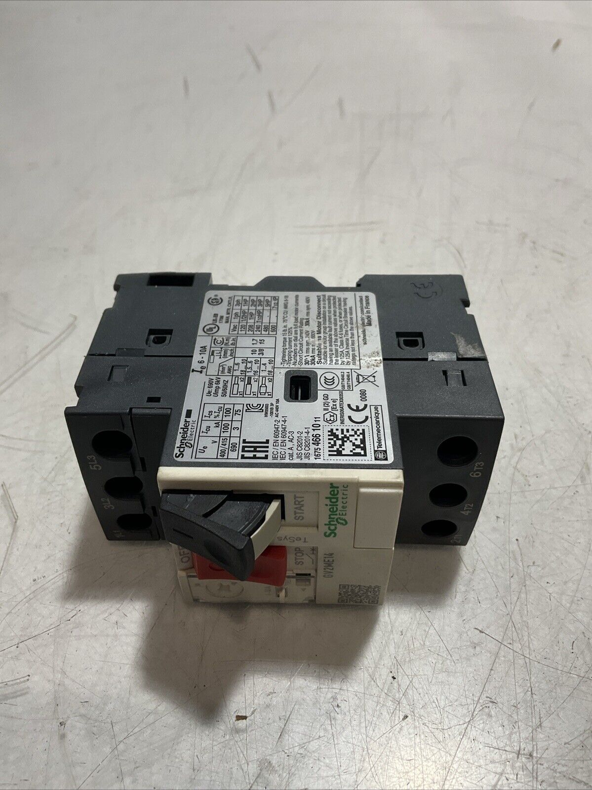 SCHNEIDER ELECTRIC GV2ME14 MANUAL MOTOR STARTER U3S