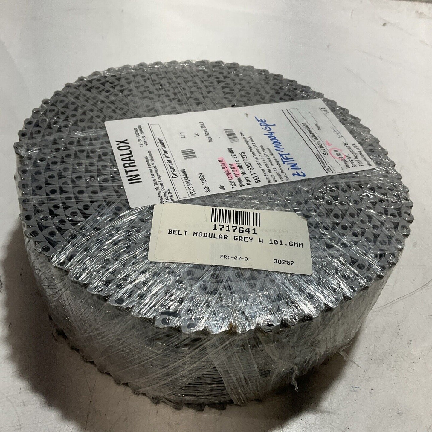 INTRALOX  22488 7.80M 101MM 12 LINKS MODULAR GREY CONVEYER  BELT  C2H