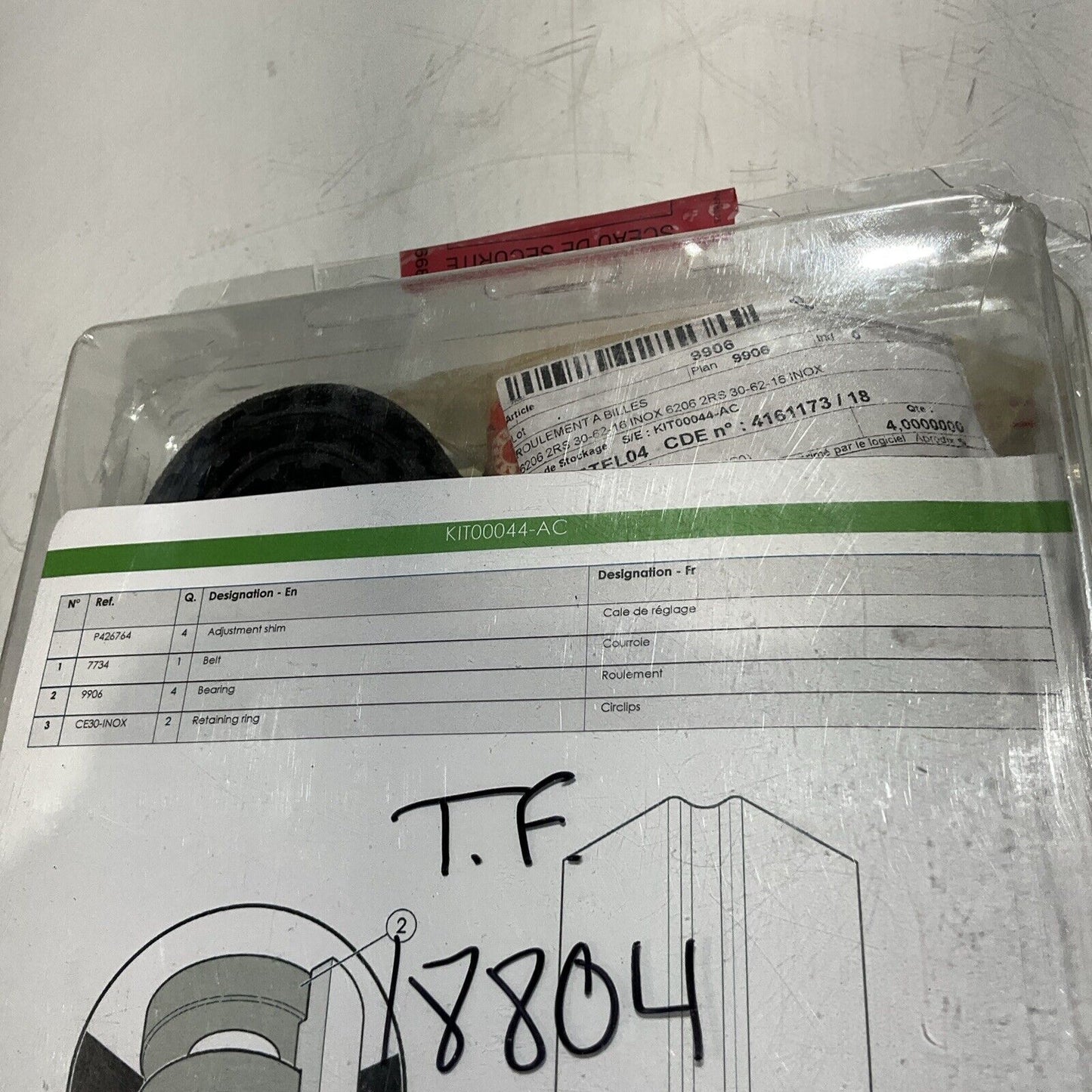 SYNERLINK  KIT00044-AC KIT  OF  PISTON DRIVING BELT  AND BEARING FILlER-PSJD C2H
