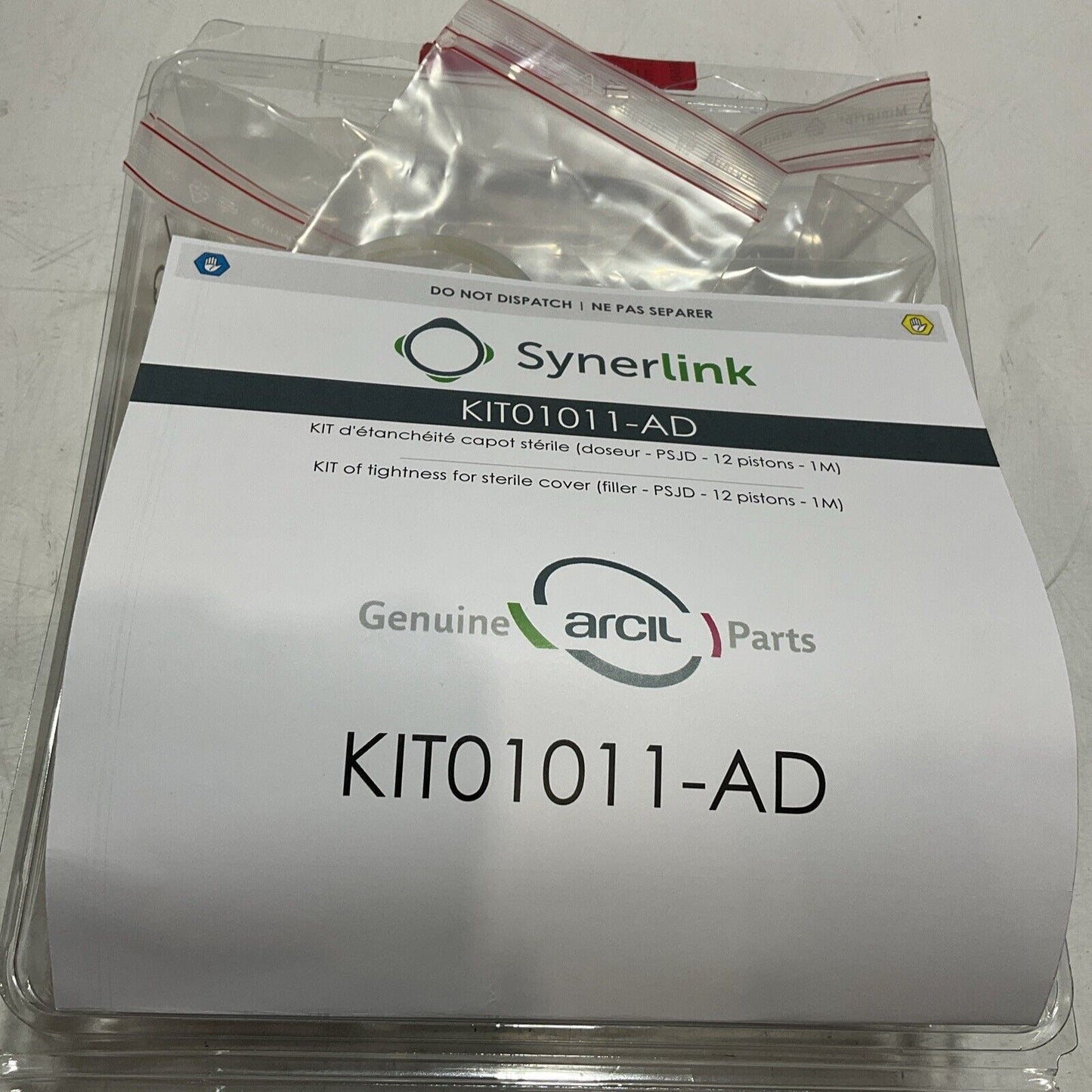 SYNERLINK  KIT01011-AD KIT OF TIGHTNESS FOR STERILE PSJD-12PISTONS  LOT OF 4 C2H