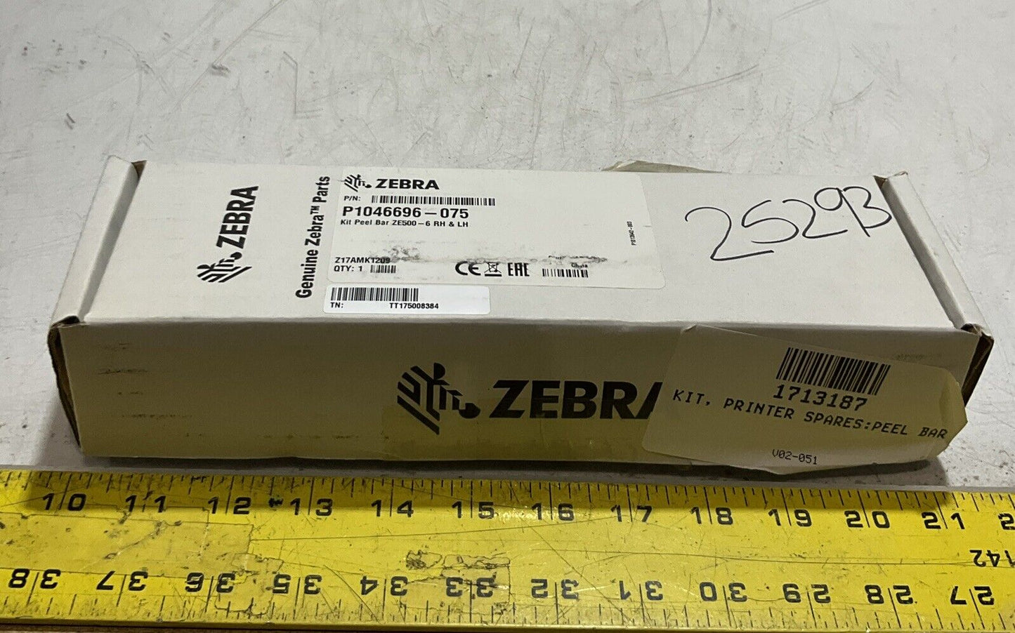 ZEBRA  1046696-075  KIT PRINTER  SPARES PEEL BAR LOT OF 2 C2H