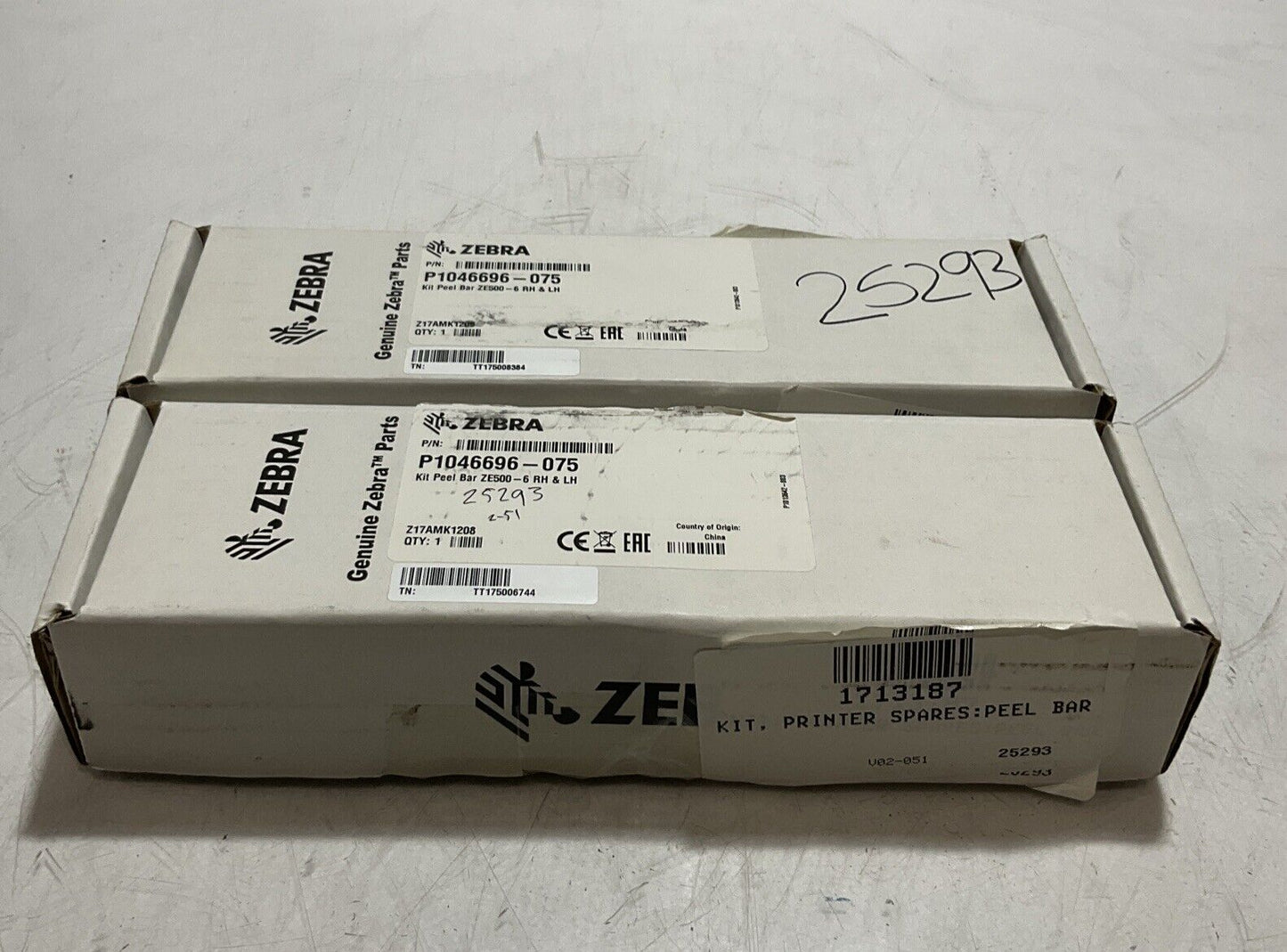ZEBRA  1046696-075  KIT PRINTER  SPARES PEEL BAR LOT OF 2 C2H