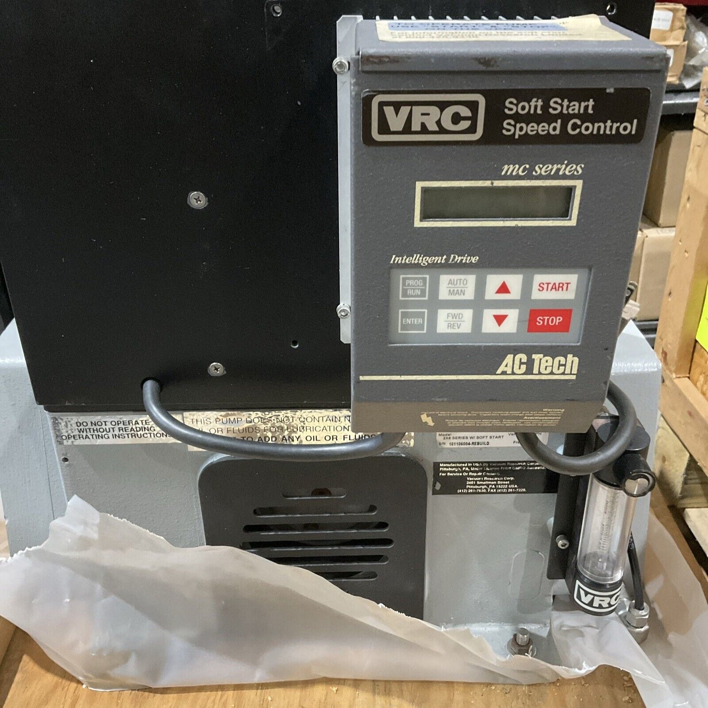 LINCOLN M1215B TF5342 VRC VACUUM PUMP SOFT START SPEED CONTROL RECIPROCATING U3S