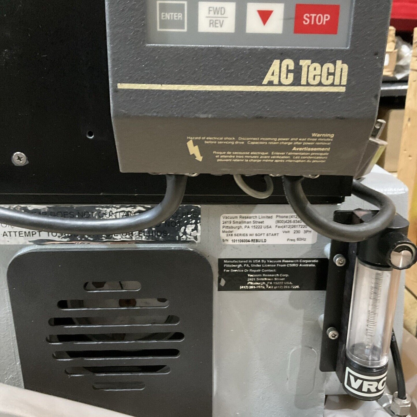 LINCOLN M1215B TF5342 VRC VACUUM PUMP SOFT START SPEED CONTROL RECIPROCATING U3S