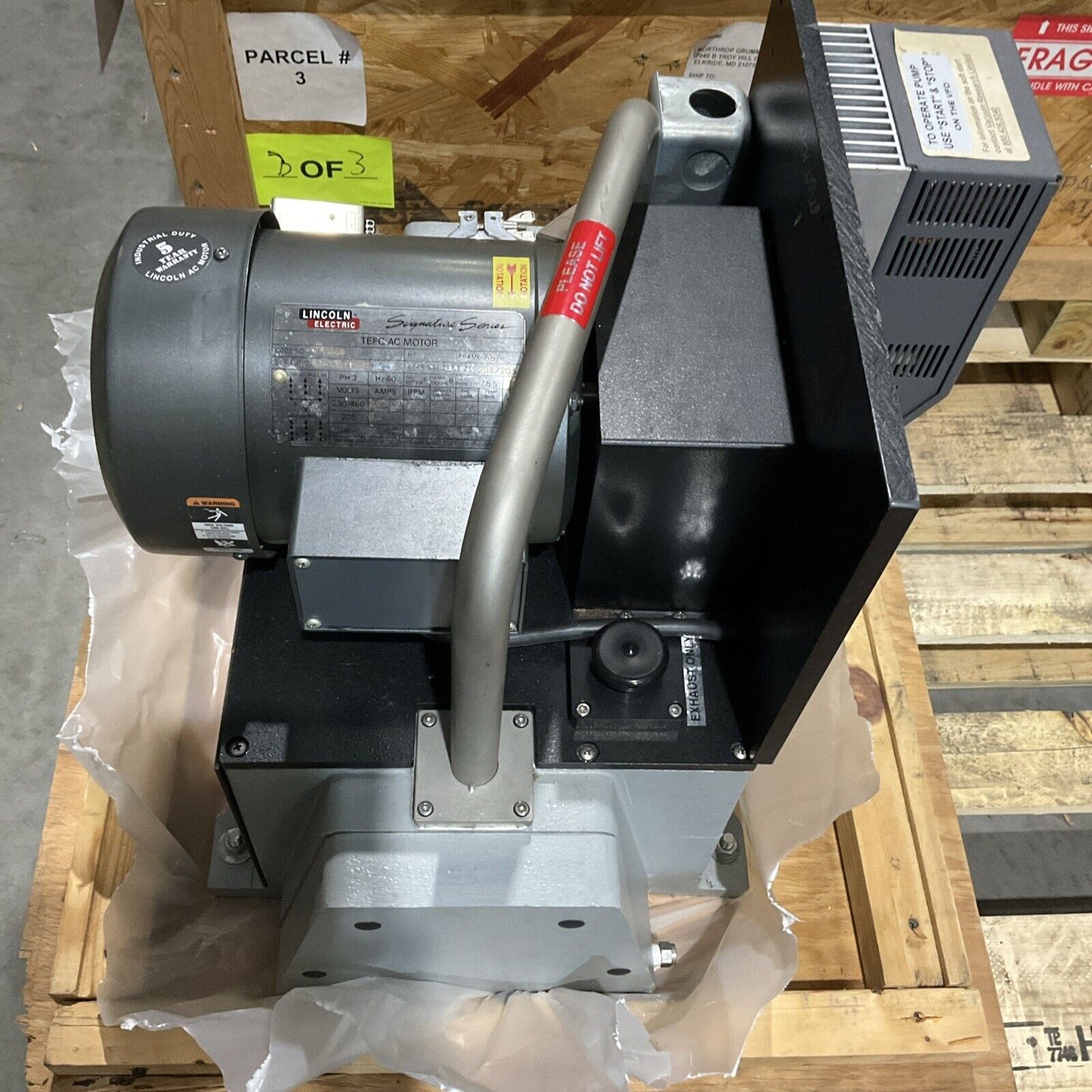 LINCOLN M1215B TF5342 VRC VACUUM PUMP SOFT START SPEED CONTROL RECIPROCATING U3S