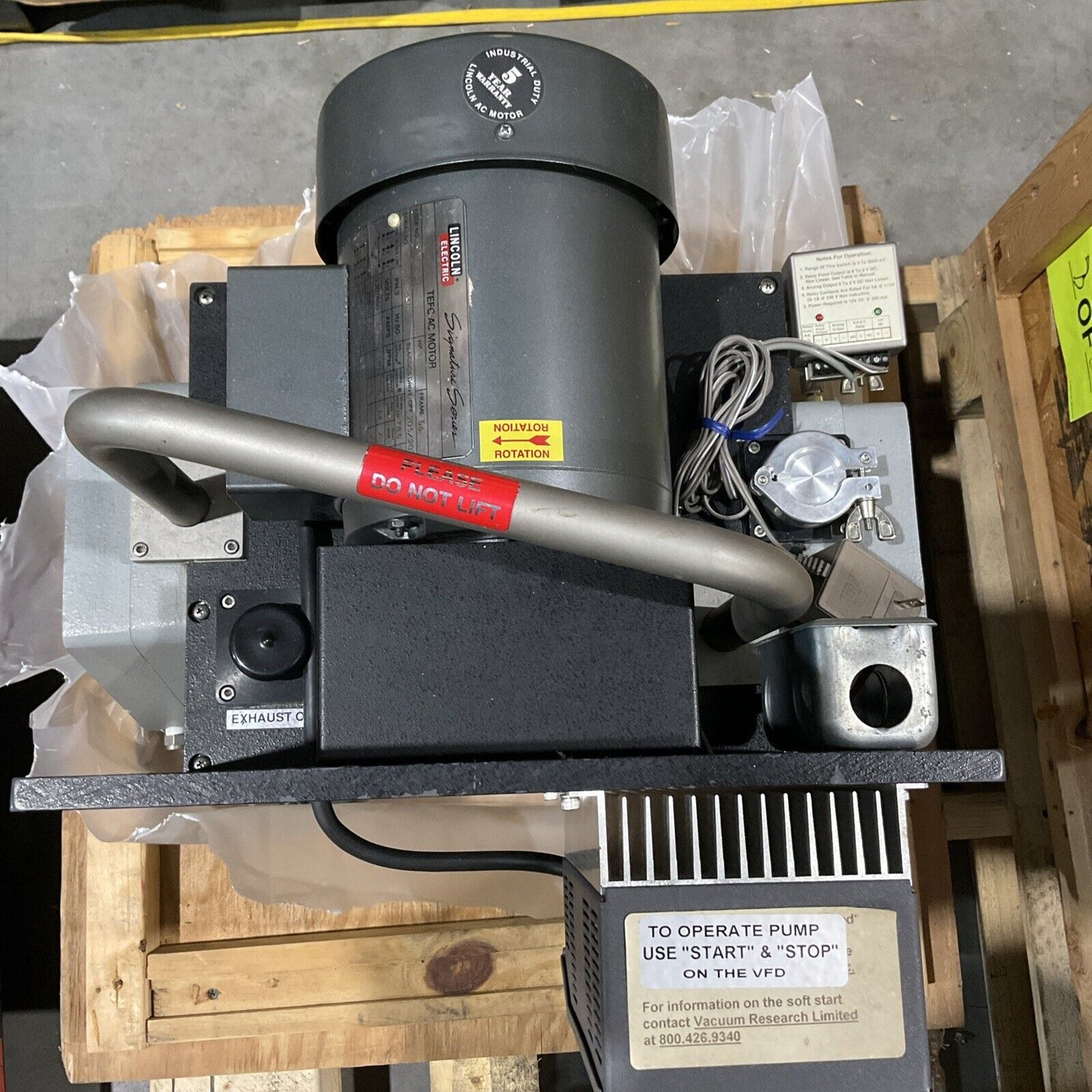 LINCOLN M1215B TF5342 VRC VACUUM PUMP SOFT START SPEED CONTROL RECIPROCATING U3S