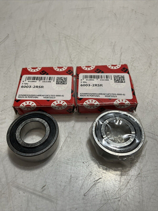 FAG  6003-2RSR  DEEP GROOVE BALL BEARING  LOT OF 2 U3S