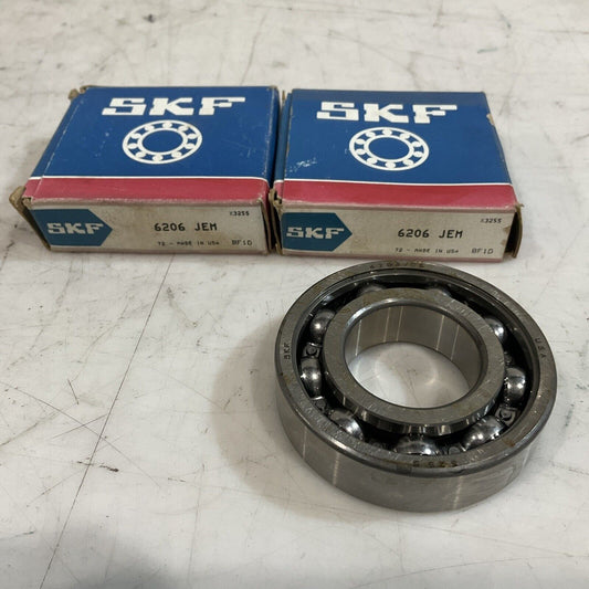 SKF  6206JEM  DEEP GROOVE BALL BEARINGS  LOT OF 2 U3S