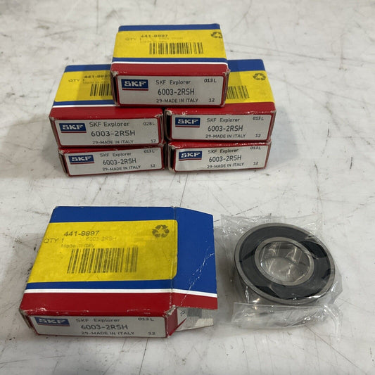 SKF 6003-2RSH  DEEP GROOVE BALL BEARINGS  LOT OF  6 U3S