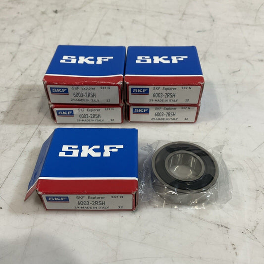 SKF 6003-2RSH  DEEP GROOVE  BALL BEARINGS LOT  OF 5 U3S