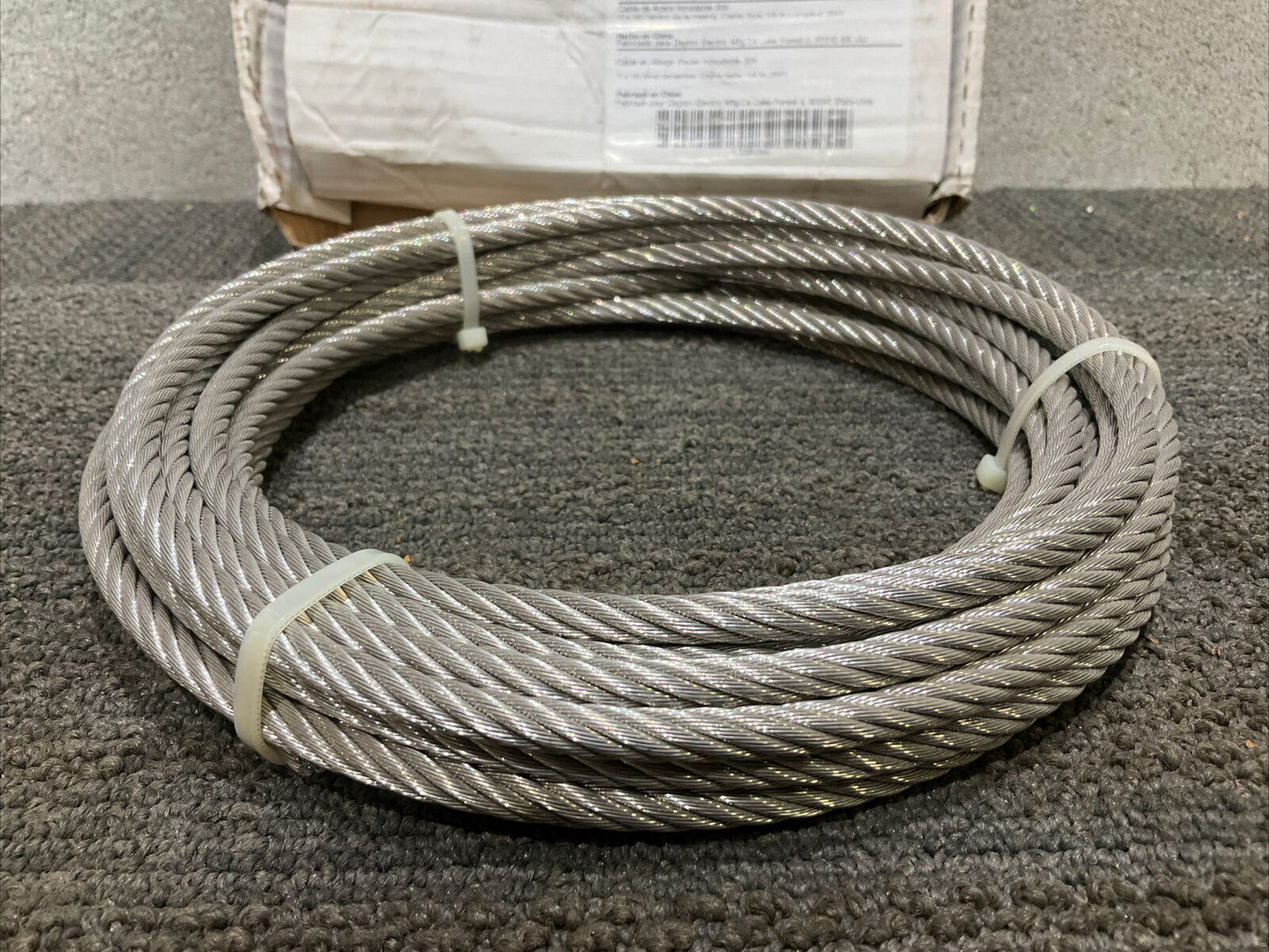 DAYTON 33RG84 304 STAINLESS STEEL CABLE 444 1/4" 25'