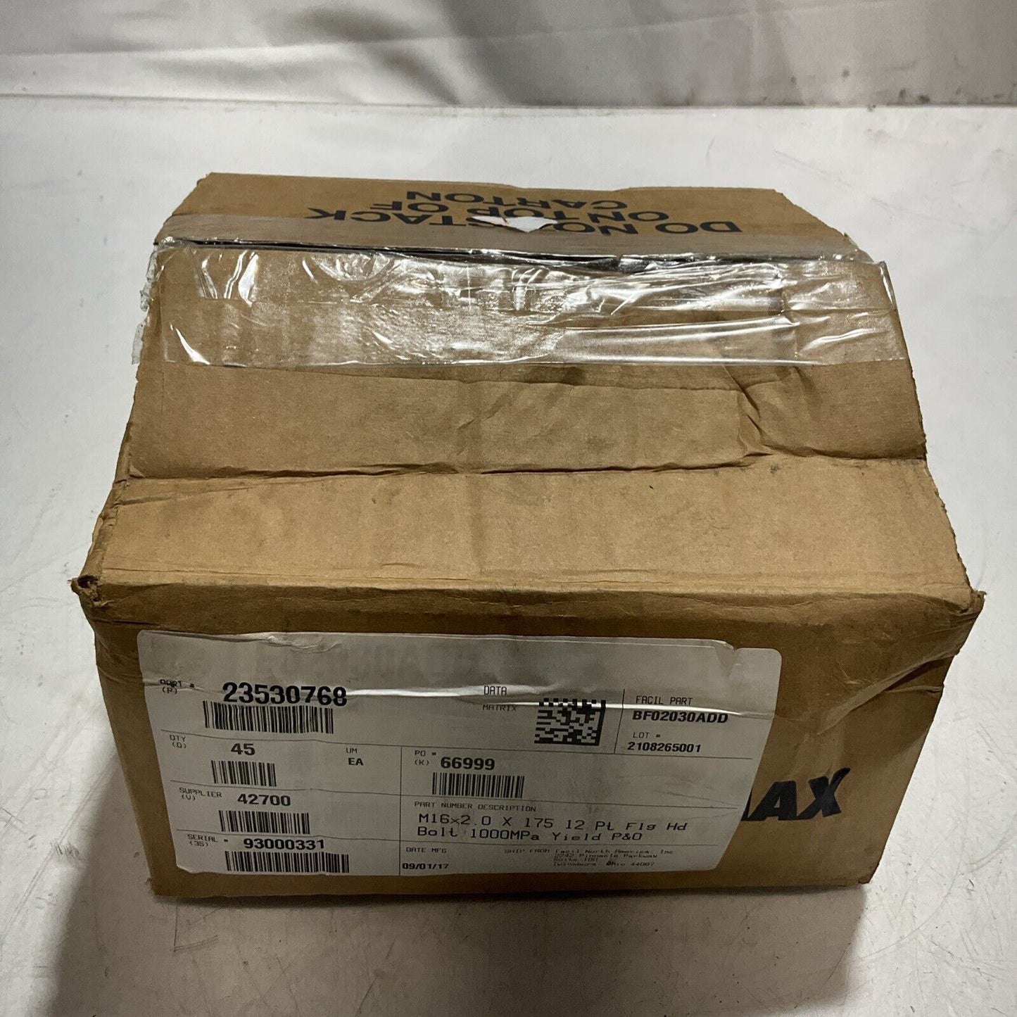 KAMAX  66999  M16X2.0X17512 PT FLG HD BOLT 1000PA YIELD P0 LOT OF  26  E3G