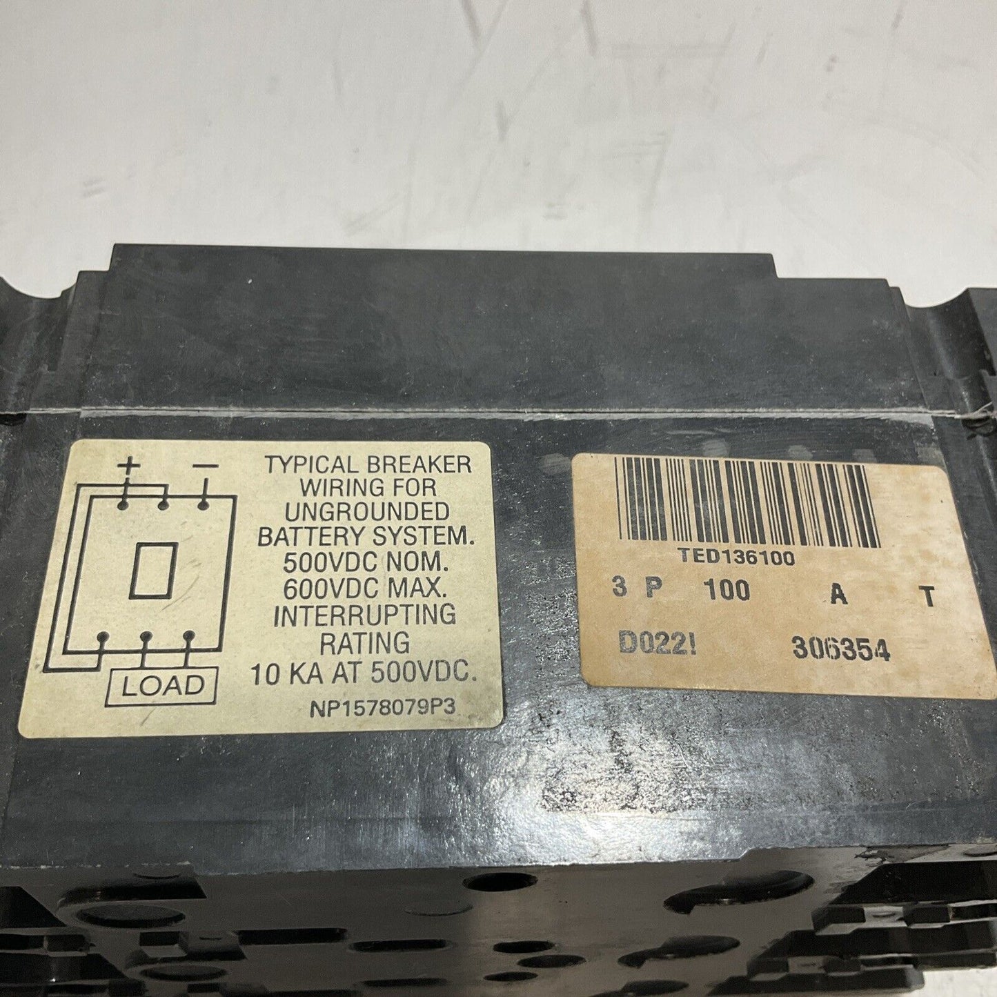 GE  TED136100WL 100A MOLDED  INDUSTRIAL CIRCUIT BREAKER  U3S