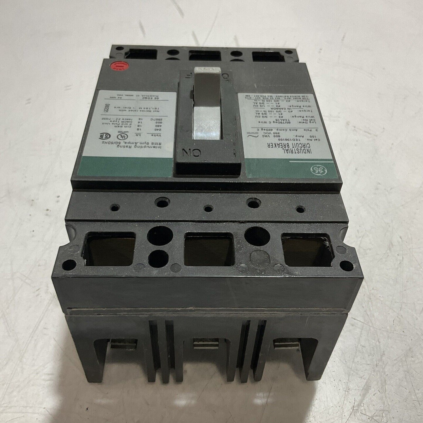 GE  TED136100WL 100A MOLDED  INDUSTRIAL CIRCUIT BREAKER  U3S