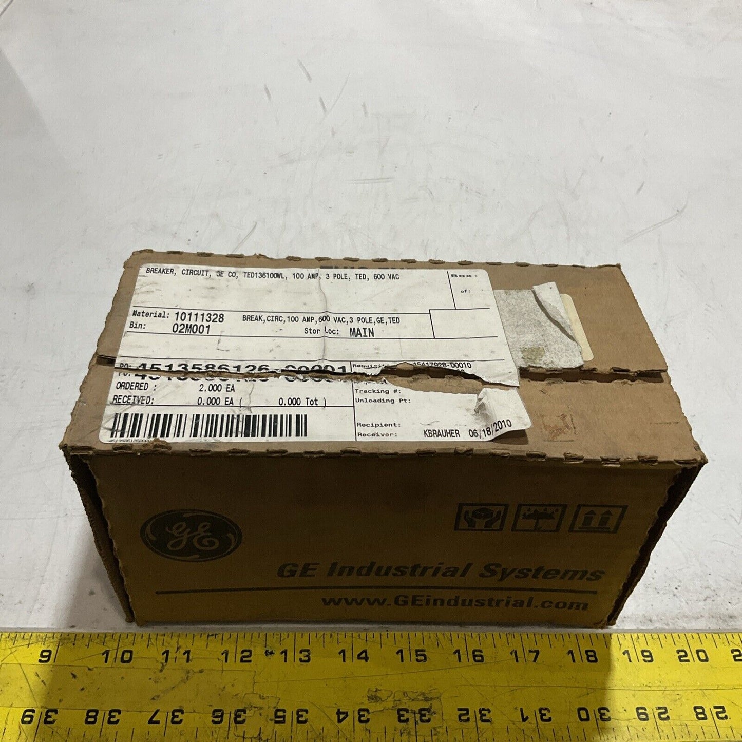 GE  TED136100WL 100A MOLDED  INDUSTRIAL CIRCUIT BREAKER  U3S