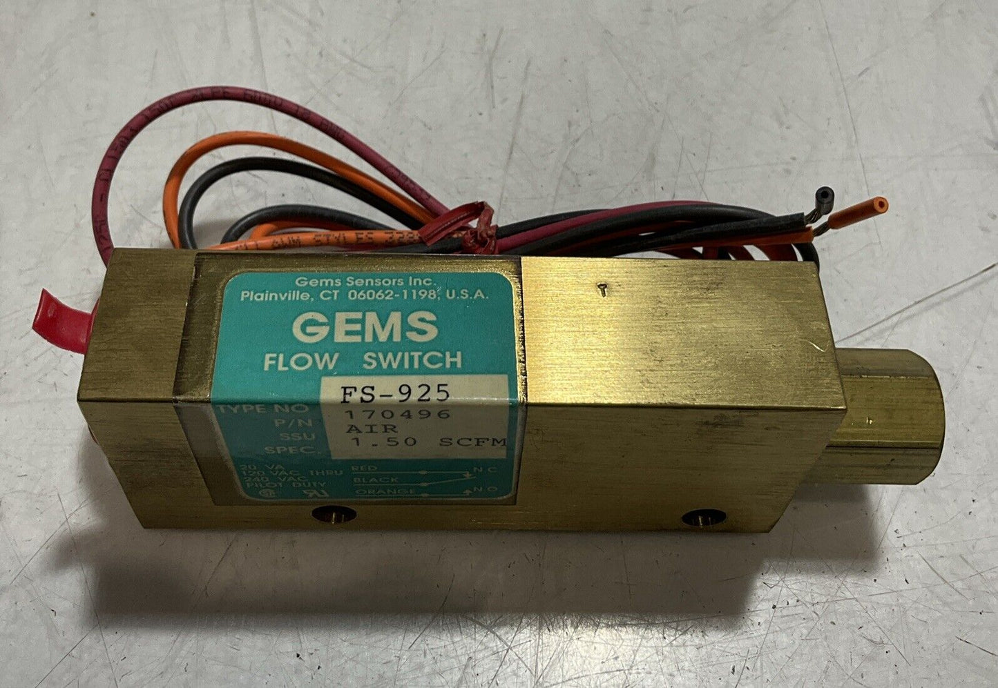 GEMS  FS-925-170496  SENSOR , SWITCHES AND FLOW SUPPLY  U3S