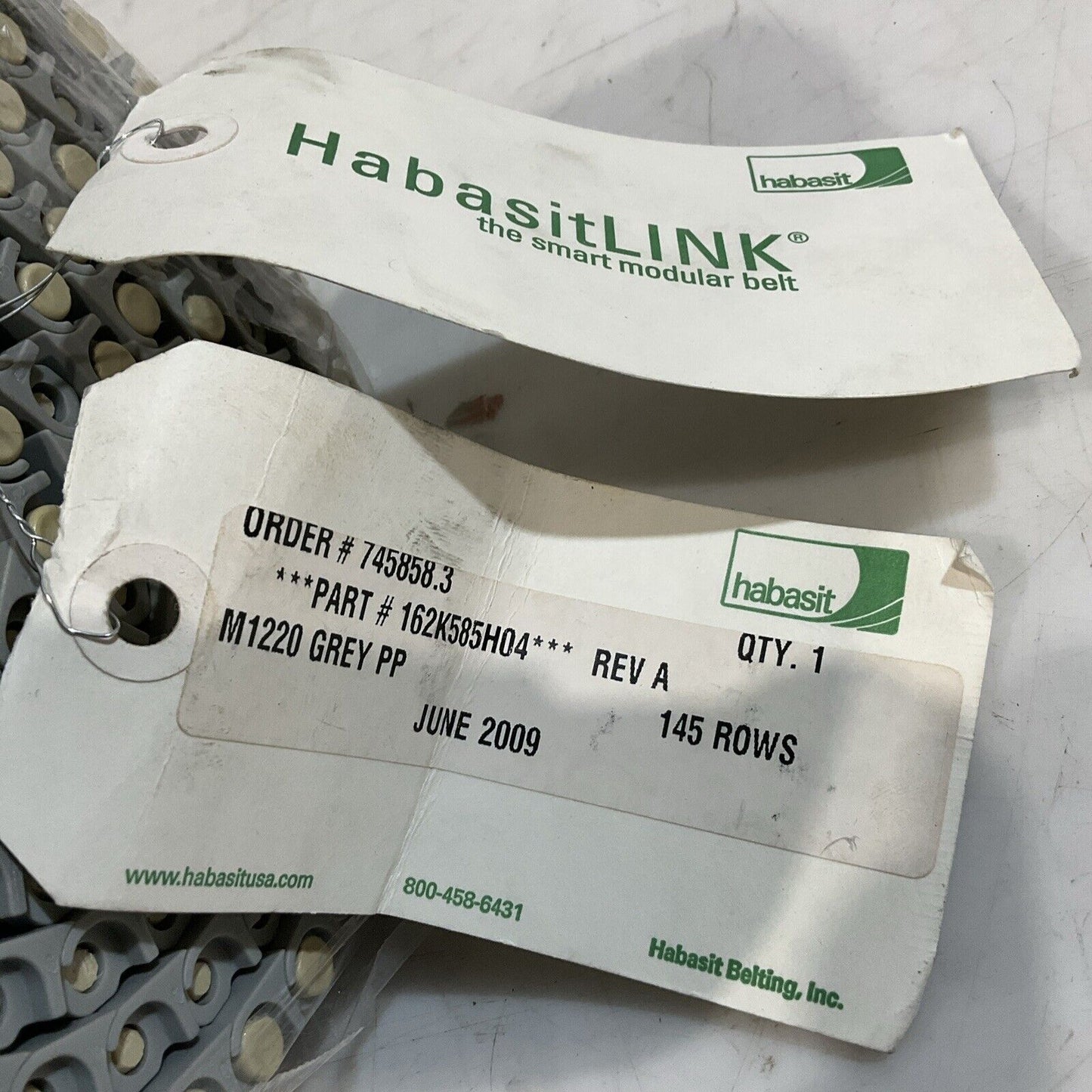 HABASITLINK  M1220  GREY  GPP  BELTING MODULAR W=450MM- L 1842MM  U3S