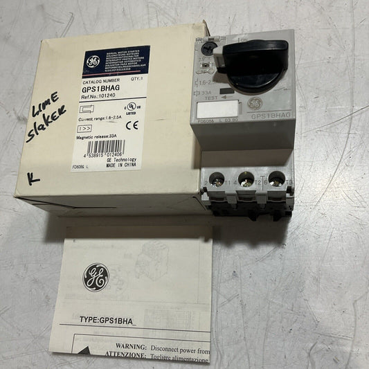 GE  GPS1BHAG  MANUAL MOTOR STARTER  E3G