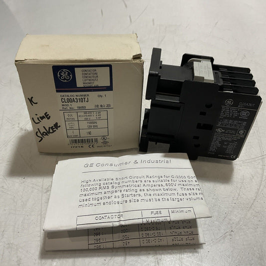 GE  CL00A310TJ  CONTACTOR 4 POLE 25A 600V E3G