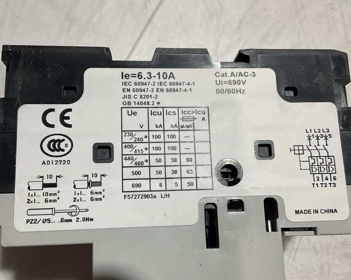 GE  GPS1BHAK  MANUAL MOTOR  STARTER  CIRCUIT BREAKER E3G