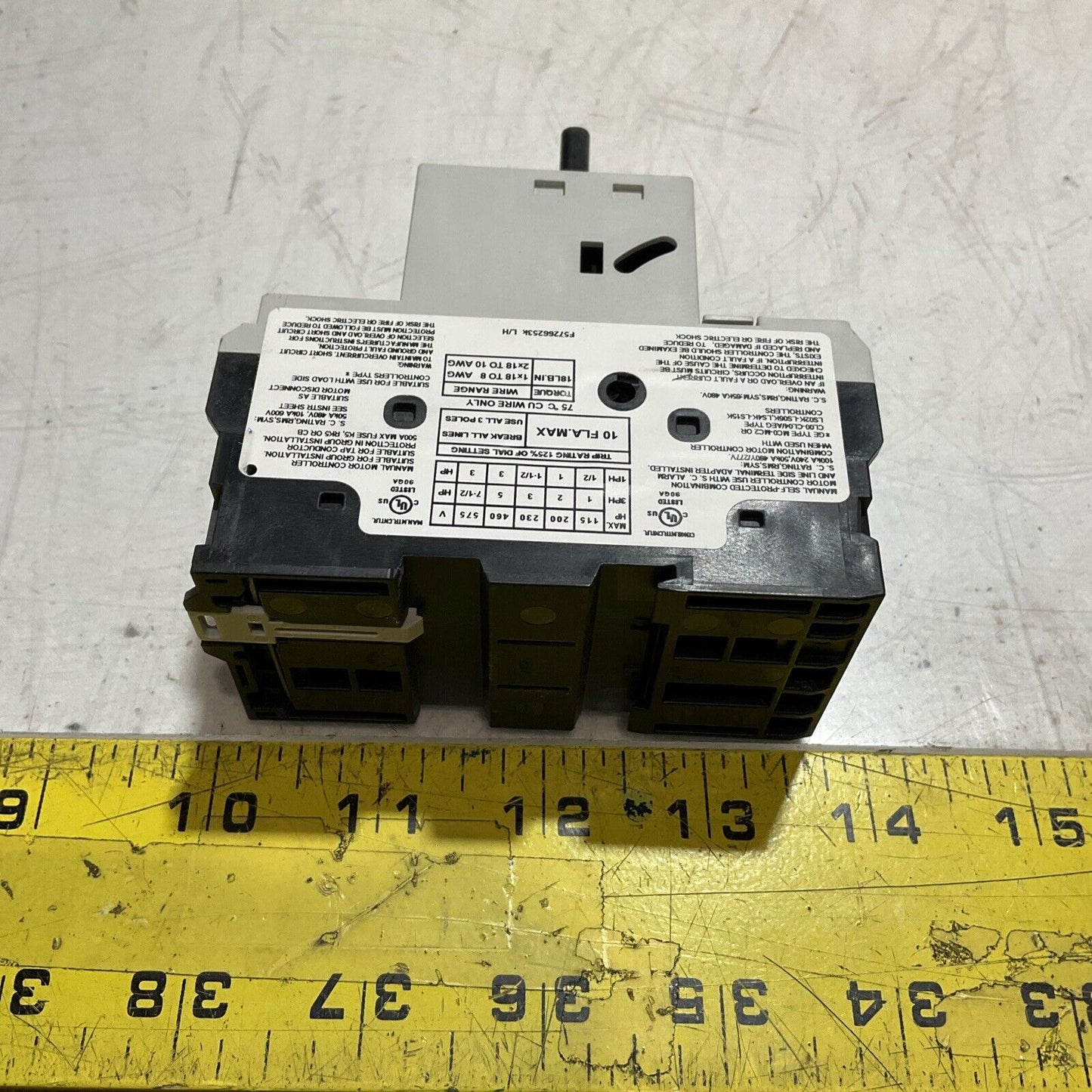 GE  GPS1BHAK  MANUAL MOTOR  STARTER  CIRCUIT BREAKER E3G