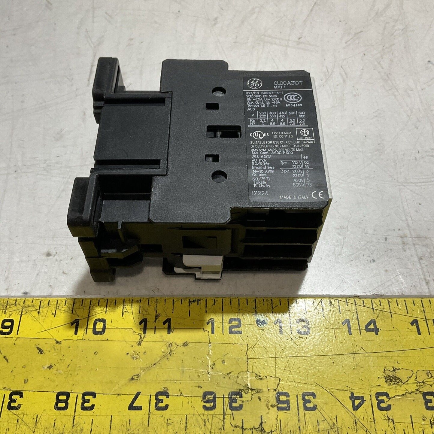 GE  CL00A310TJ  CONTACTOR 4 POLE 25A 600V E3G