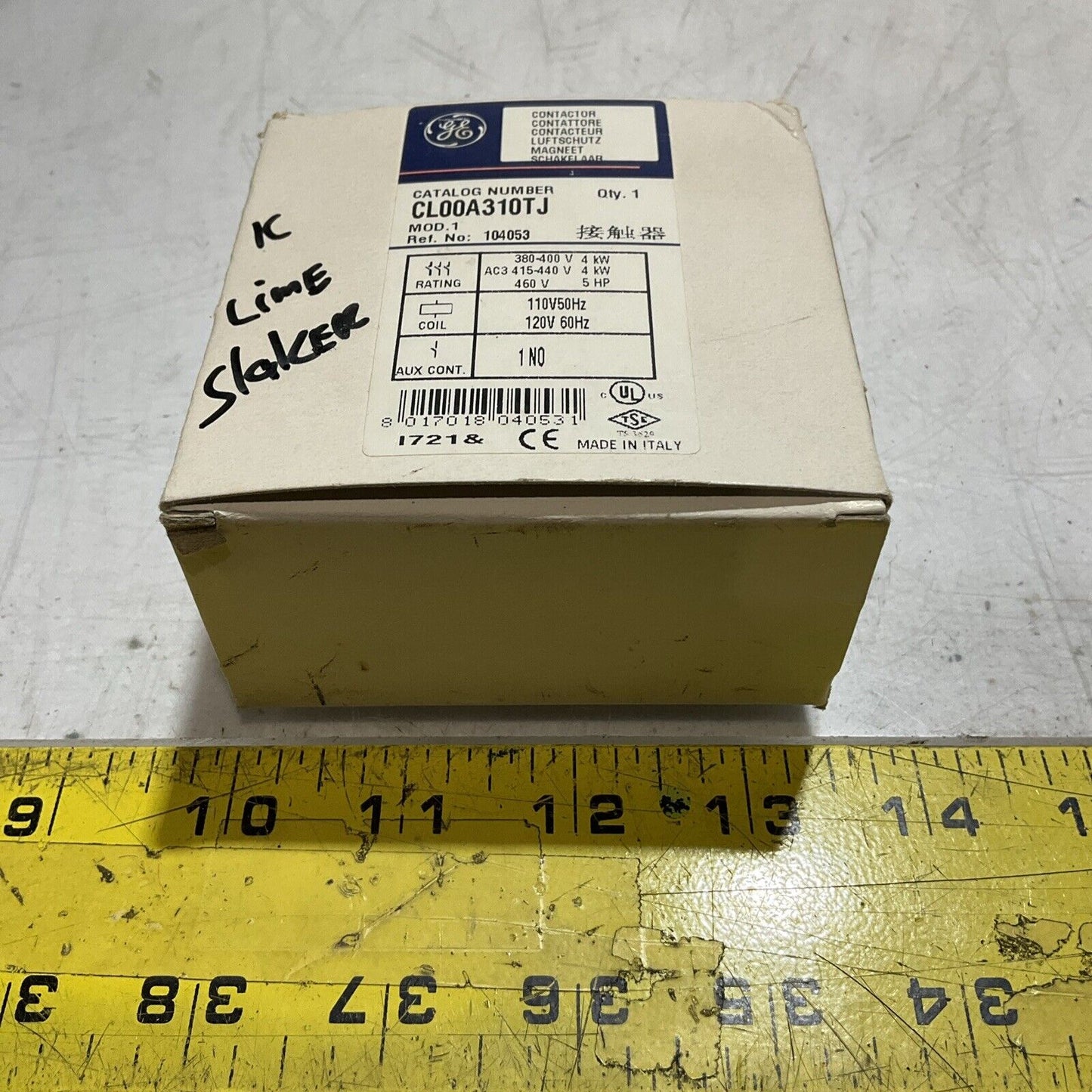 GE  CL00A310TJ  CONTACTOR 4 POLE 25A 600V E3G