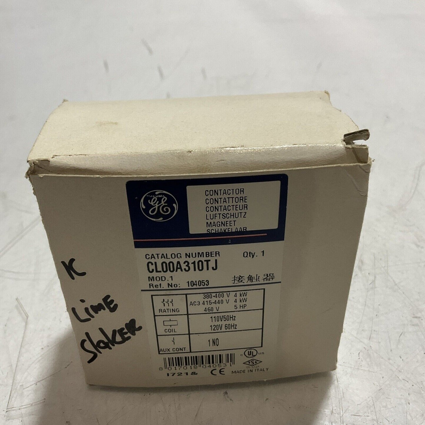 GE  CL00A310TJ  CONTACTOR 4 POLE 25A 600V E3G