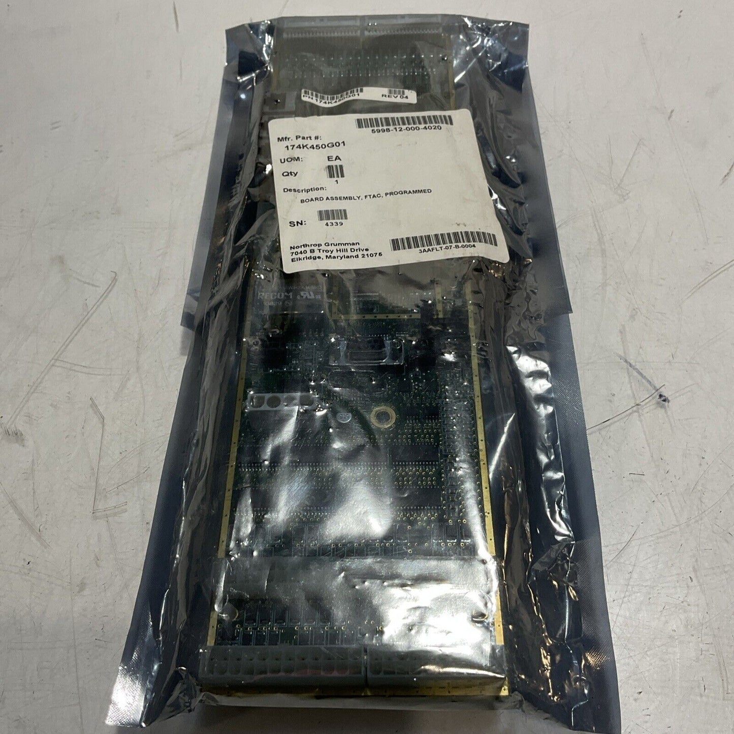 HANNSTAR K  MV-40837 94V-0  PROGRAMMED  CONTROL BOARD  ASSEMBLY FTAC  U3S