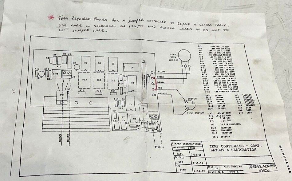 SIKAMA  INTERNATIONAL  8461 F8 TEMPERATURE  CARD  MULTI-ZONE  U3S