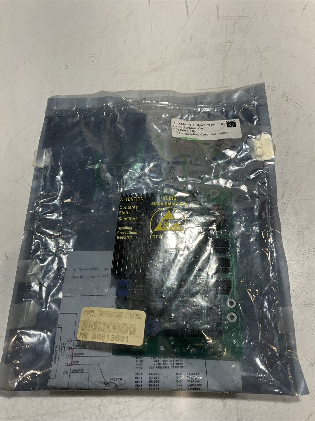 SIKAMA  INTERNATIONAL  8461 F8 TEMPERATURE  CARD  MULTI-ZONE  U3S