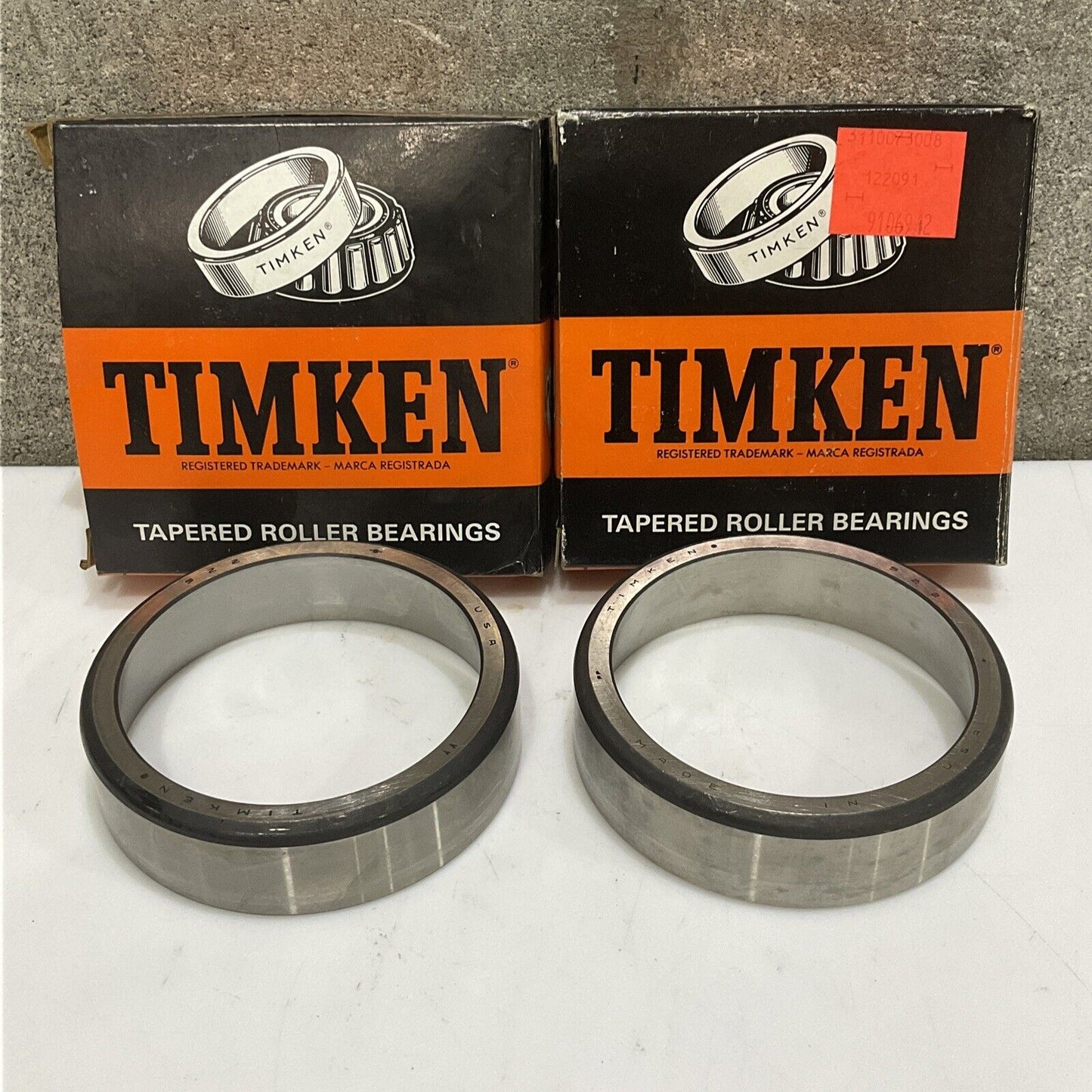 TIMKEN 522 TAPERED ROLLER BEARING CUP LOT OF 2 373