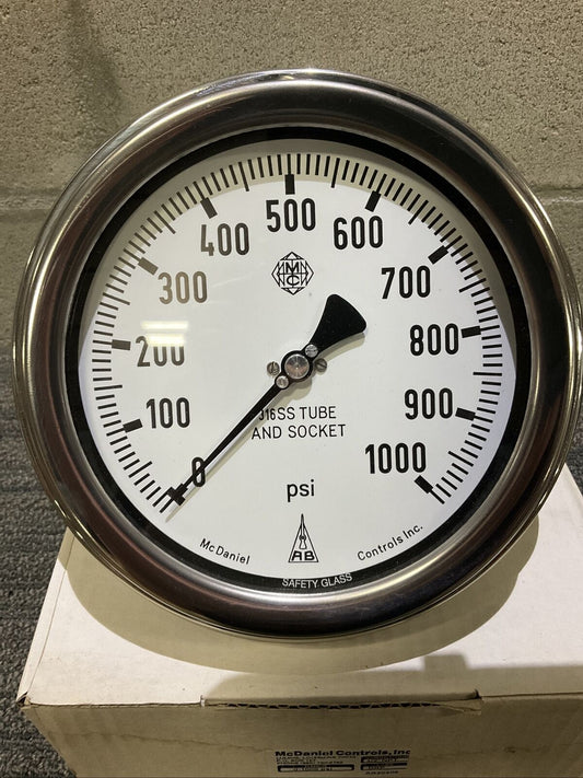 McDaniel Controls AB20206 Pressure Gauge 0-1000 PSI 1/2" NPT
