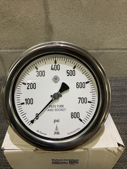 McDaniel Controls AB206 Pressure Gauge 0- 800 PSI 1/2IN NPT
