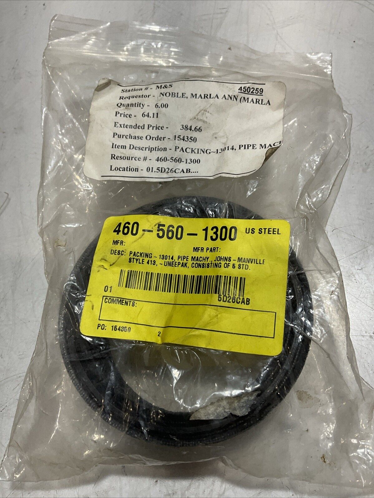 ROTASERV  5D26CAB 460-560-1300 PACKING 13014 STYLE 413 PIPE LOT OF  2 U3S