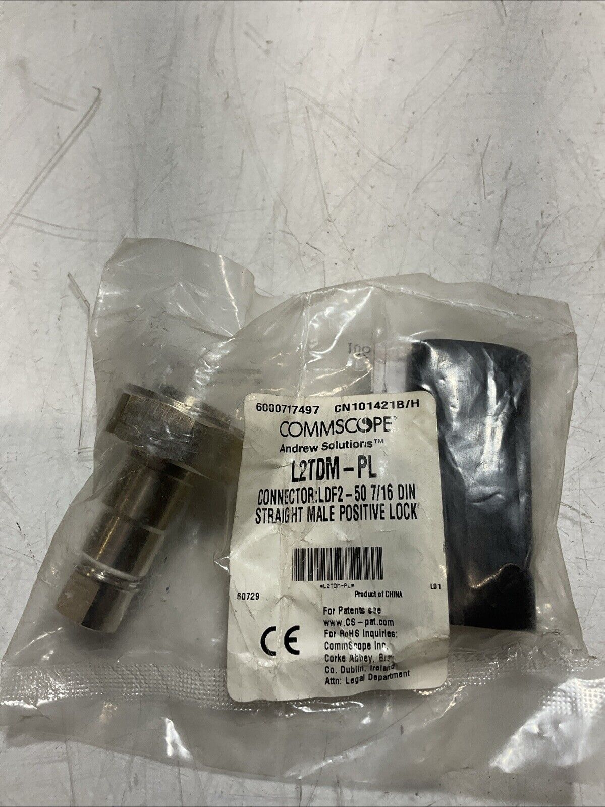 ANDREW  COMMSCOPE L2TDM-PL  7/16 DIN STRAIGHT MALE POSITIVE LOCK  U3S