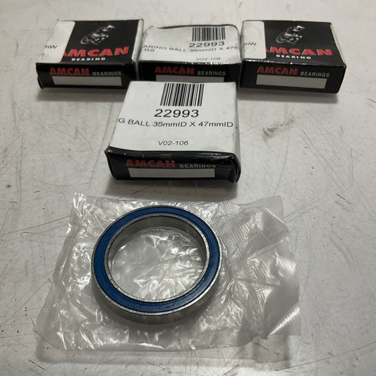 AMCAN SS68072RS  BLUE  FM222  BALL BEARING LOT OF 4 E3G