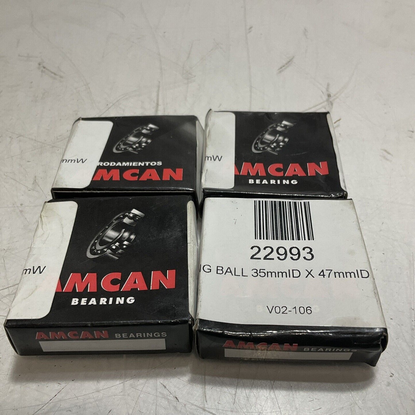 AMCAN SS68072RS  BLUE  FM222  BALL BEARING LOT OF 4 E3G