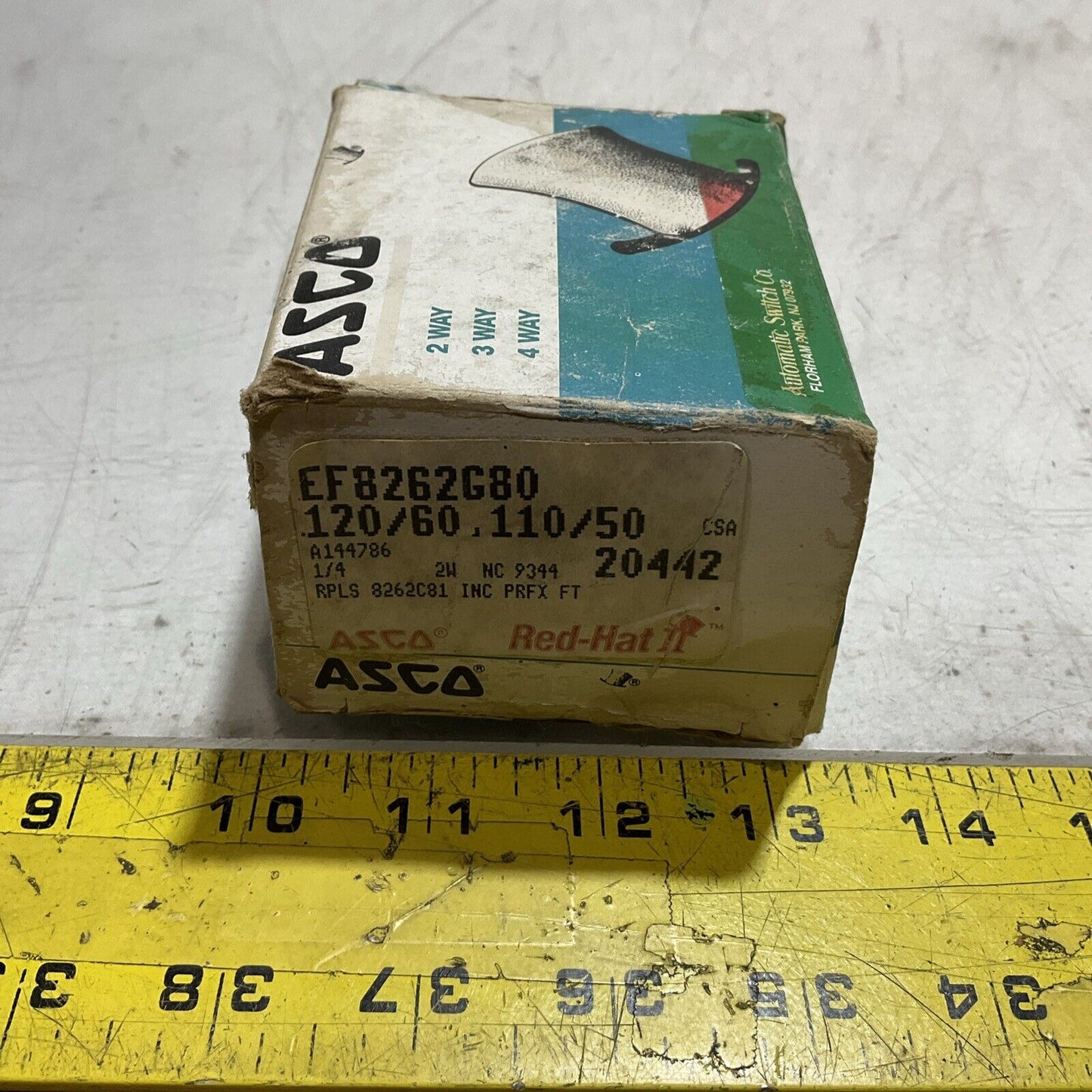 ASCO RED-HAT VALVE EF8262G80 SOLENOID AND AIR -CONTROLLED 2,3AND4 WAYS VALVE U3S