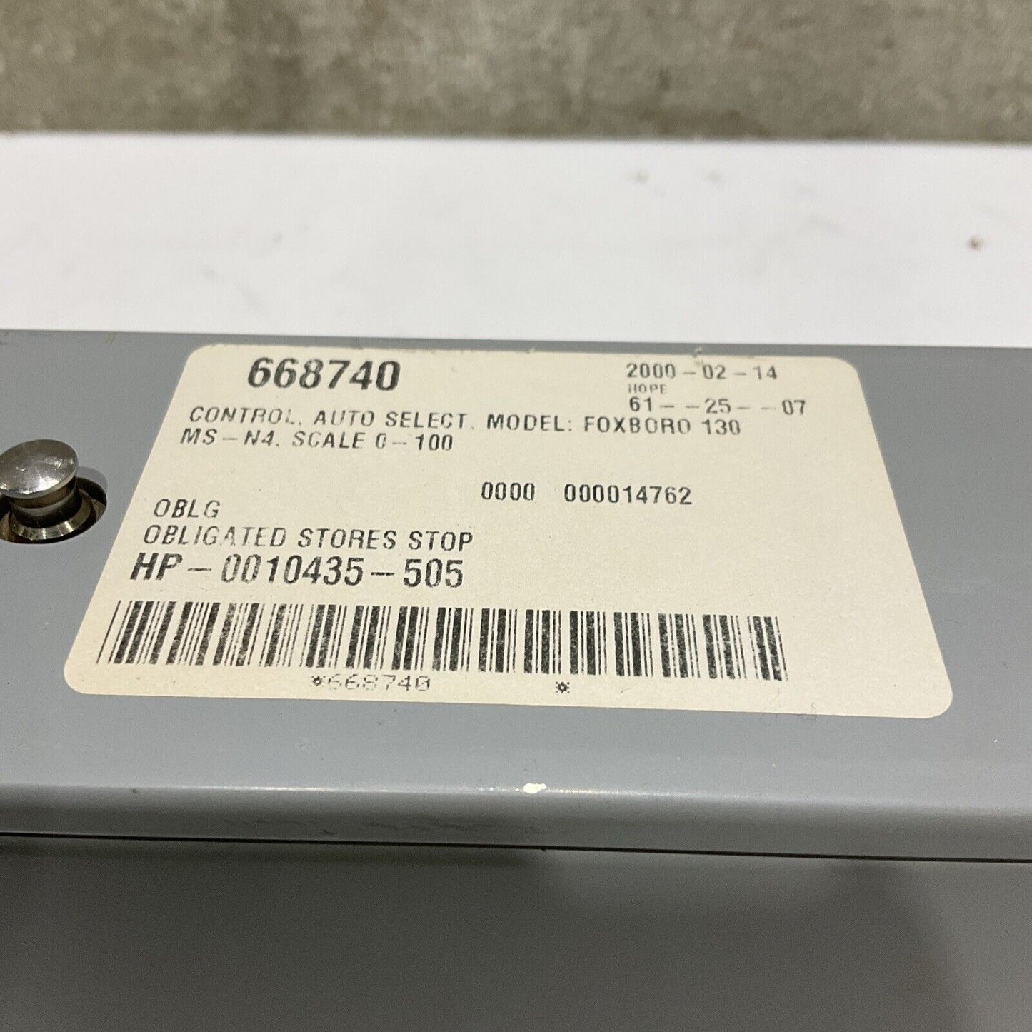 FOXBORO 130MS-N4 AUTO SELECT CONTROLLER 20-22PSI IN/OUT 3-15 PSI SCALE 0-100 555