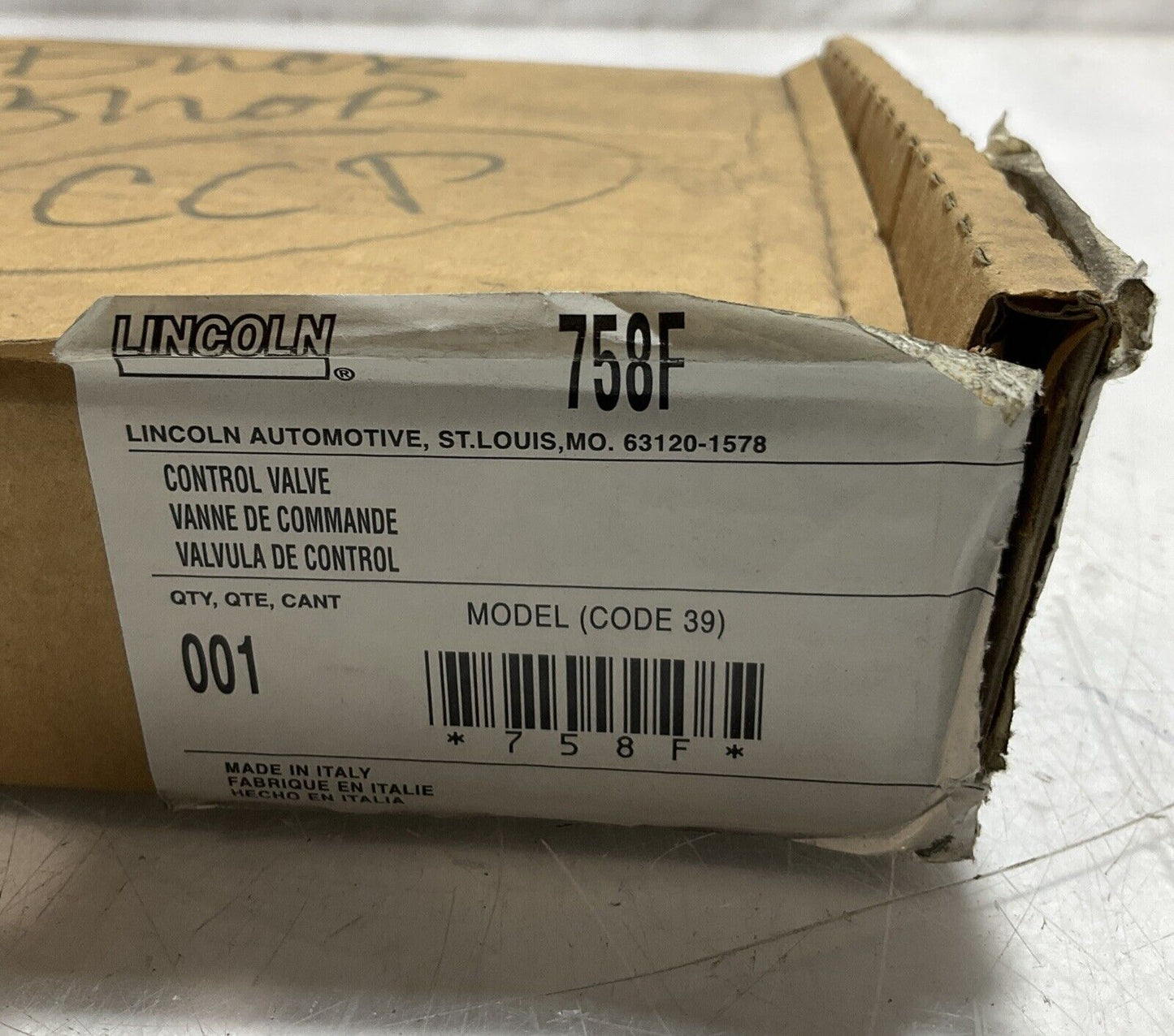 LINCOLN 758F  OIL CONTROL VALVE  WITH  FLEXIBLE EXTENSION  U3S