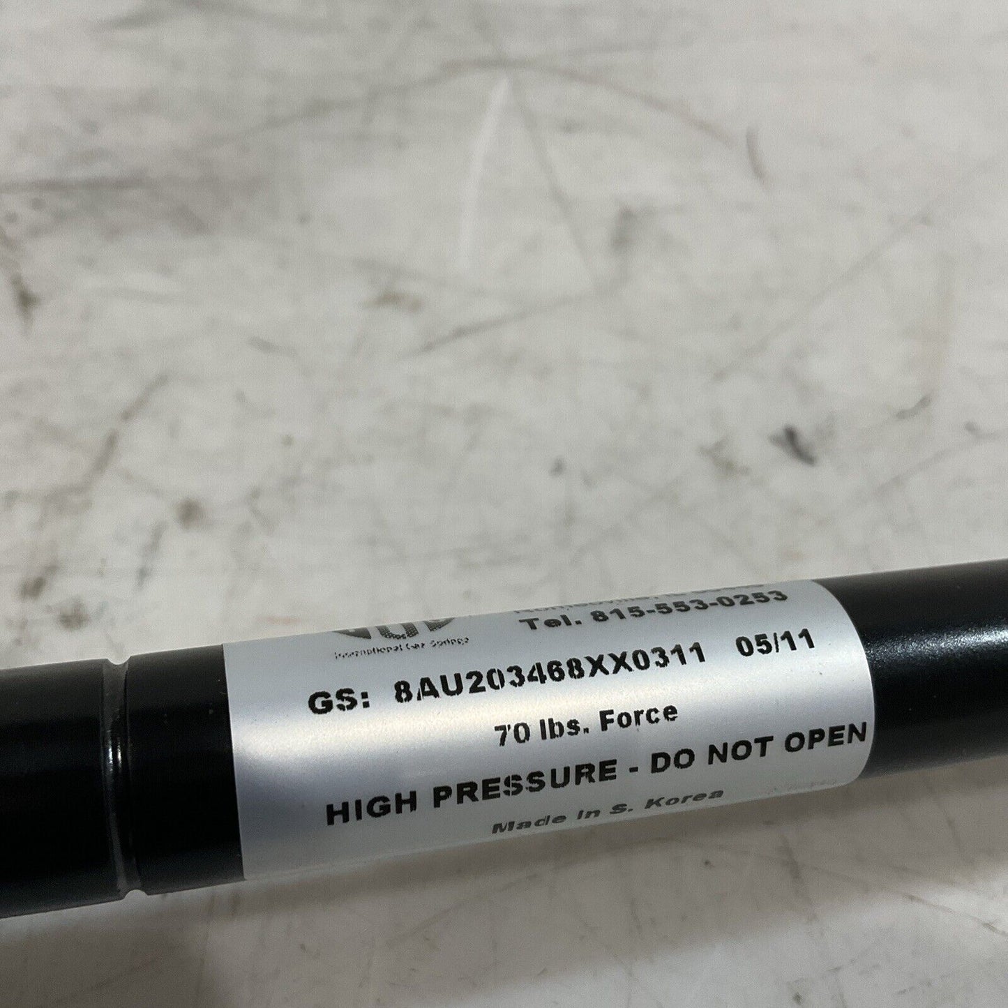 IGS VOLUMELINE 8AU203468XX0311 05/11 70LBS.FORCE HIGH PRESSURE SPRING GAS A=U3S