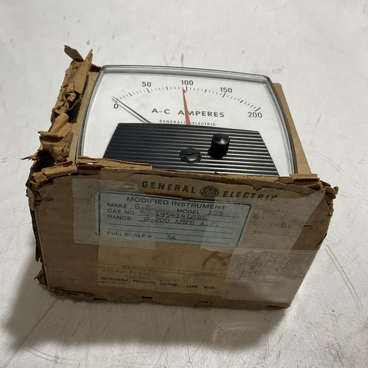 GE GENERAL  ELECTRIC  50-195414LSRL  SERIES 195 A-C AMPERES  0-200AMPS  A.C  U3S
